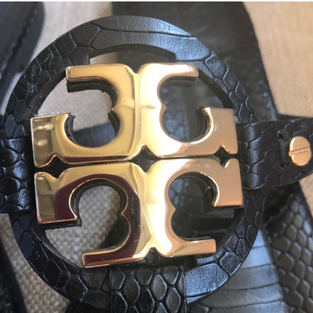 Authentic Tory Burch Miller Black Sandals 6 1/2 - Picture 6 of 7